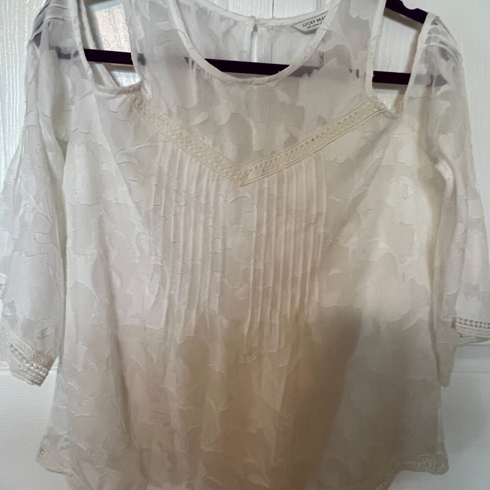 Light and White, Cold Shoulder White on White Textured Blouse